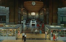 Union Depot showing Waiting Room and Fred Harvey Shops Kansas City, MO Postcard Postcard