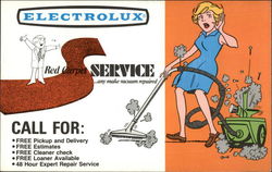 Electrolux Red Carpet Service - And Make Vacuum Repaired Advertising Postcard Postcard