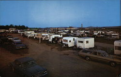 Trailer Park and view of town Woodstock, NB Canada New Brunswick Postcard 