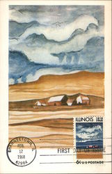Illinois 1818-1968 Postage Stamp - First Day of Issue - February 12, 1968 Postcard