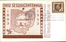 Ohio Sesquicentennial, 1803, 1953 Maximum Cards Postcard Postcard