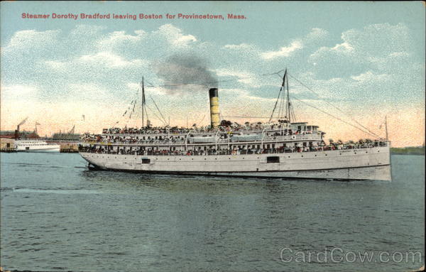 Steamer Dorothy Bradford Leaving Harbor for Provincetown, Mass Boston Massachusetts
