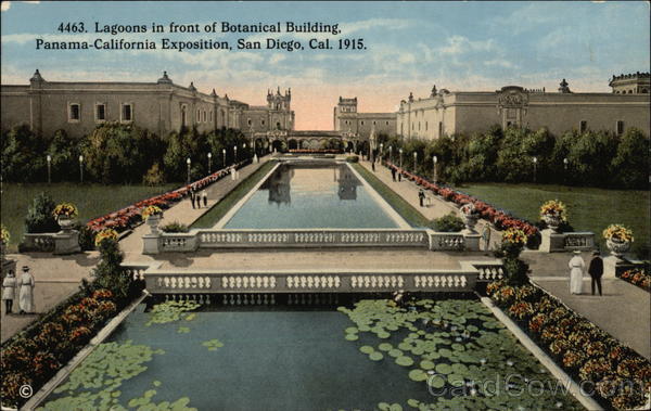 Lagoons in Front of Botanical Building 1915 Panama-California Exposition