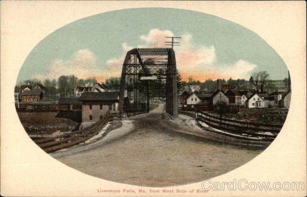 Town View from the West Side of the River Livermore Falls Maine