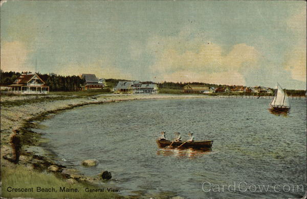 General Shore View with Boats & Houses in the Distance Crescent Beach Maine