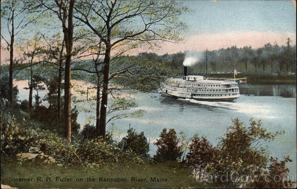 Steamer R. B. Fuller on the Kennebec River Maine Steamers