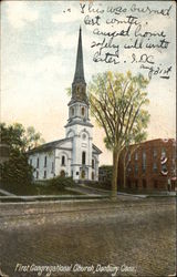 First Congregational Church Danbury, CT Postcard Postcard