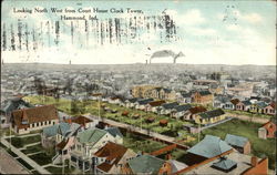 Looking North West from Court House Clock Tower Postcard