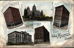 Greetings from Des Moines Iowa Postcard Postcard