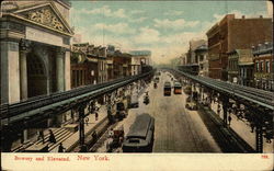 Bowery and Elevated Postcard