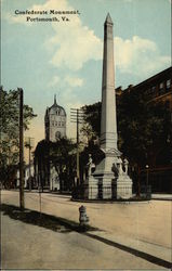 Confederate Monument Portsmouth, VA Postcard Postcard