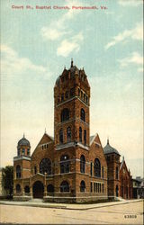 Court Street, Baptist Church Portsmouth, VA Postcard Postcard