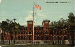 Marine Barracks Portsmouth, VA Postcard Postcard