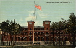 Marine Barracks Portsmouth, VA Postcard Postcard