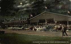 Pavilion and Hotel by Night Buckroe Beach, VA Postcard Postcard