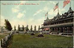 Tennis Court in Front of Hotel Postcard