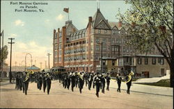 Fort Monroe Garrison on Parade Postcard