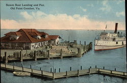 Steam Boat Landing and Pier Old Point Comfort, VA Postcard Postcard