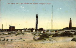 Light Houses and Wireless Telegraph Station Cape Henry, VA Postcard Postcard