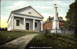 Town Hall and Soldiers Monument Postcard