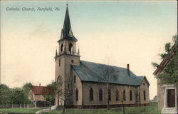 Catholic Church Fairfield, ME Postcard Postcard