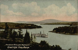Penobscot River Winterport, ME Postcard Postcard