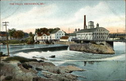 View of The Falls Brunswick, ME Postcard Postcard