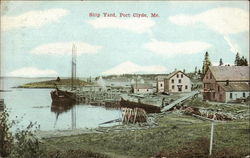 Ship Yard Port Clyde, ME Postcard Postcard