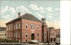 City Building and Central Fire Station Postcard