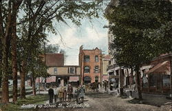 Looking Up School Street Postcard