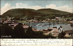 View of Town and Harbor Camden, ME Postcard Postcard