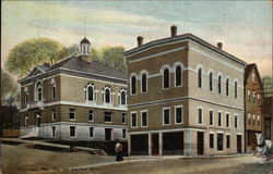 City Hall and Post Office Hallowell, ME Postcard Postcard