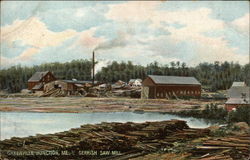 Gerrish Saw Mill, Greenville Junction Maine Postcard Postcard