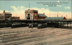 Union Pacific Trains Leaving for Colorado, California and North Pacific Coast Points Postcard