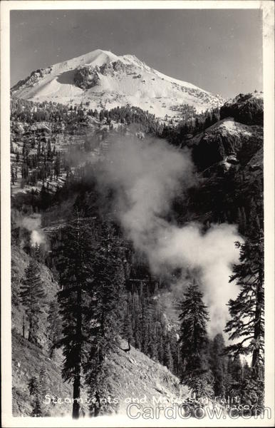 Steam Vents and Mt Lassen Lassen Peak California Lassen Volcanic National Park