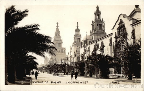 Avenue of Palms, Looking West 1915 Panama-Pacific Exposition