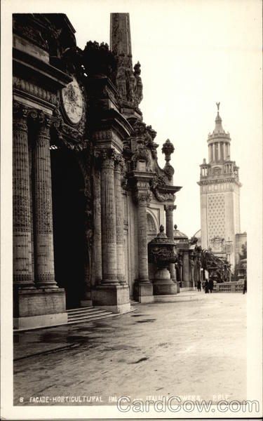 Facade of Horticultural Palace and Italian Towers 1915 Panama-Pacific Exposition