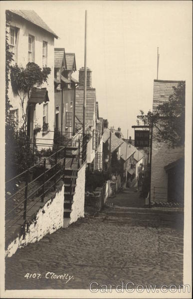 Cobbled Street and Cottages Clovelly England