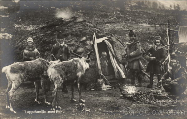 Lapp Family with Reindeer