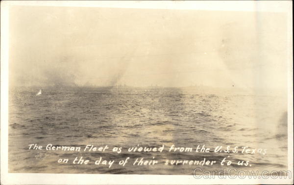 German Fleet viewed from U.S.S. Texas World War II