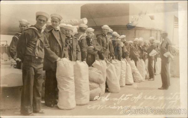 U.S.S. Texas - Sailors Coming Aboard Great White Fleet