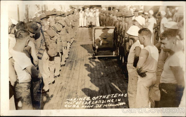 Marines of the Texas just before landing in Cuba Great White Fleet