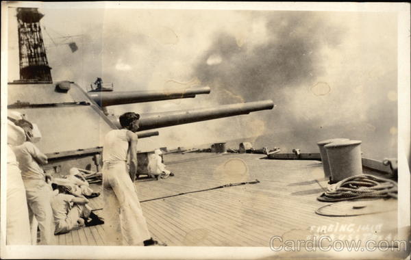 U.S.S. Texas - Firing Guns Great White Fleet