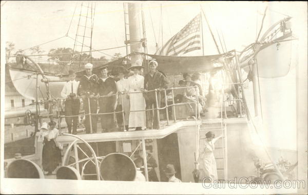 Sailors On Ship With Women Great White Fleet