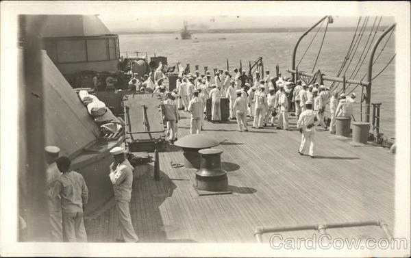 Deck of a Navy Ship Great White Fleet