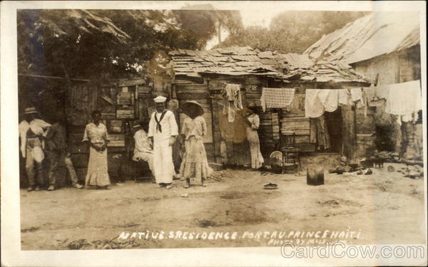 Natives' Residence - Sailor with Native Women Port-au-Prince Haiti