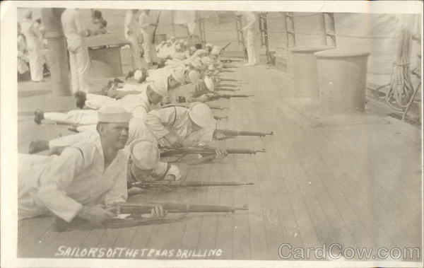 Sailors of the U.S.S. Texas Drilling Great White Fleet