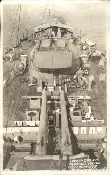 U.S.S. Texas - Looking Down from the Fighting Top Great White Fleet
