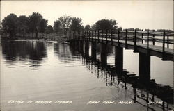 Bridge over the Water to Maple Island Paw Paw, MI Postcard Postcard