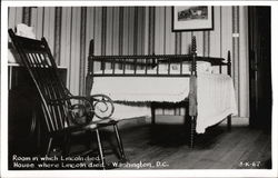 Room in Which Lincoln Died, House Where Lincoln Died Postcard